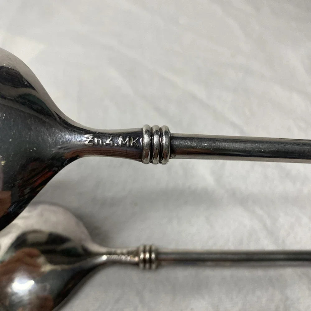 Vintage Zn.4.MK Salad Serving Spoon And Fork Silver Plated - Made In Italy